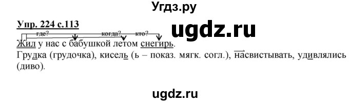 ГДЗ (Решебник) по русскому языку 3 класс А.В. Полякова / часть 1 (номер) / 224