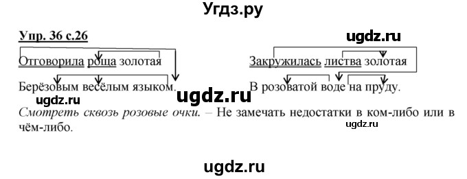 ГДЗ (Решебник) по русскому языку 3 класс А.В. Полякова / часть 1 (номер) / 36