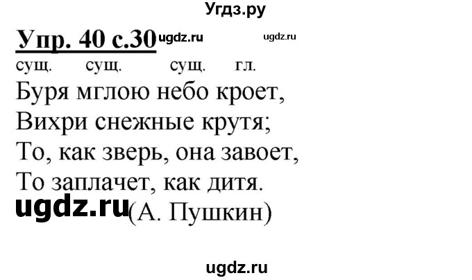 ГДЗ (Решебник) по русскому языку 3 класс А.В. Полякова / часть 1 (номер) / 40