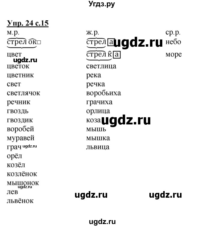 ГДЗ (Решебник) по русскому языку 3 класс А.В. Полякова / часть 2 (номер) / 24