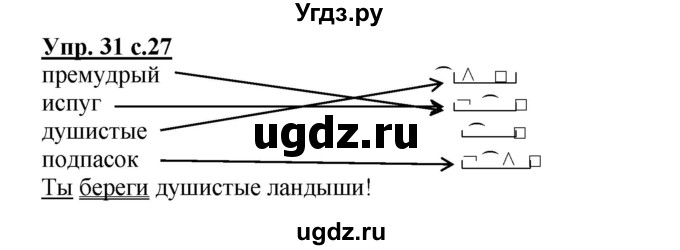 ГДЗ (Решебник) по русскому языку 3 класс (рабочая тетрадь) Песняева Н. А. / часть 1 (номер) / 31