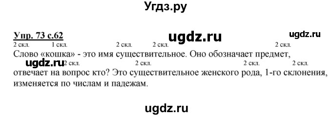 ГДЗ (Решебник) по русскому языку 3 класс (рабочая тетрадь) Песняева Н. А. / часть 2 (номер) / 73