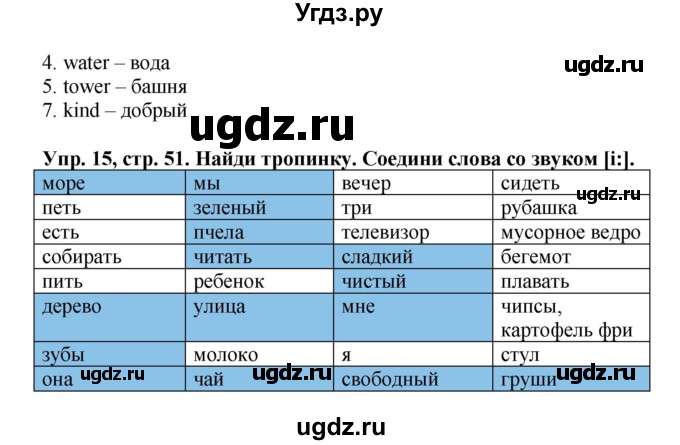 ГДЗ (Решебник) по английскому языку 3 класс (рабочая тетрадь Starlight ) Баранова К.М. / часть 2. страница номер / 51(продолжение 2)