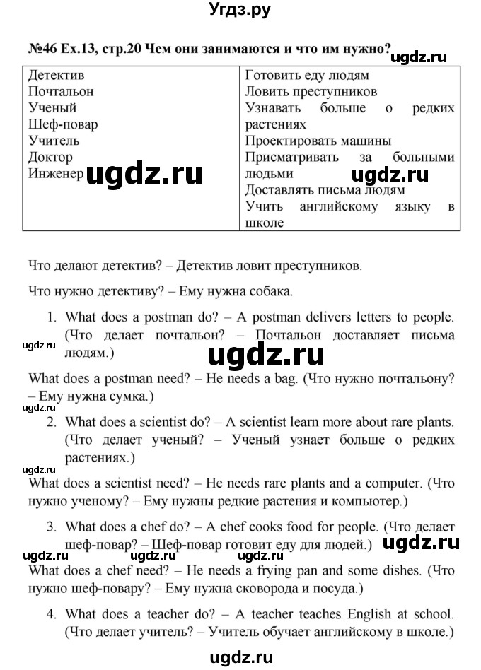 ГДЗ (Решебник) по английскому языку 4 класс (Forward) Вербицкая М.В. / часть 1. страница номер / 20