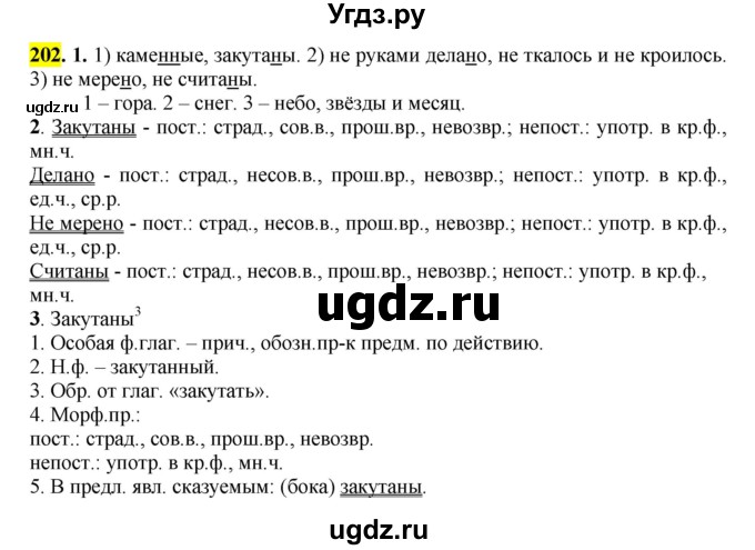 ГДЗ (Решебник к учебнику 2016) по русскому языку 7 класс Е.А. Быстрова / часть 1 / упражнение / 202 (202)