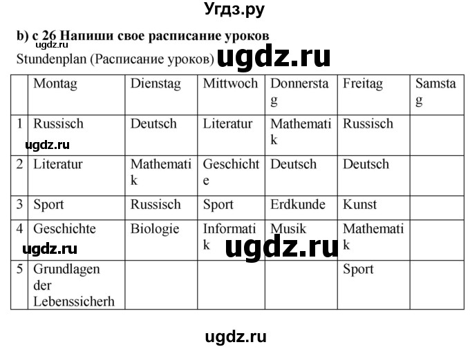 ГДЗ (Решебник) по немецкому языку 5 класс (рабочая тетрадь Mosaik) Артемова Н.А. / страница / 26