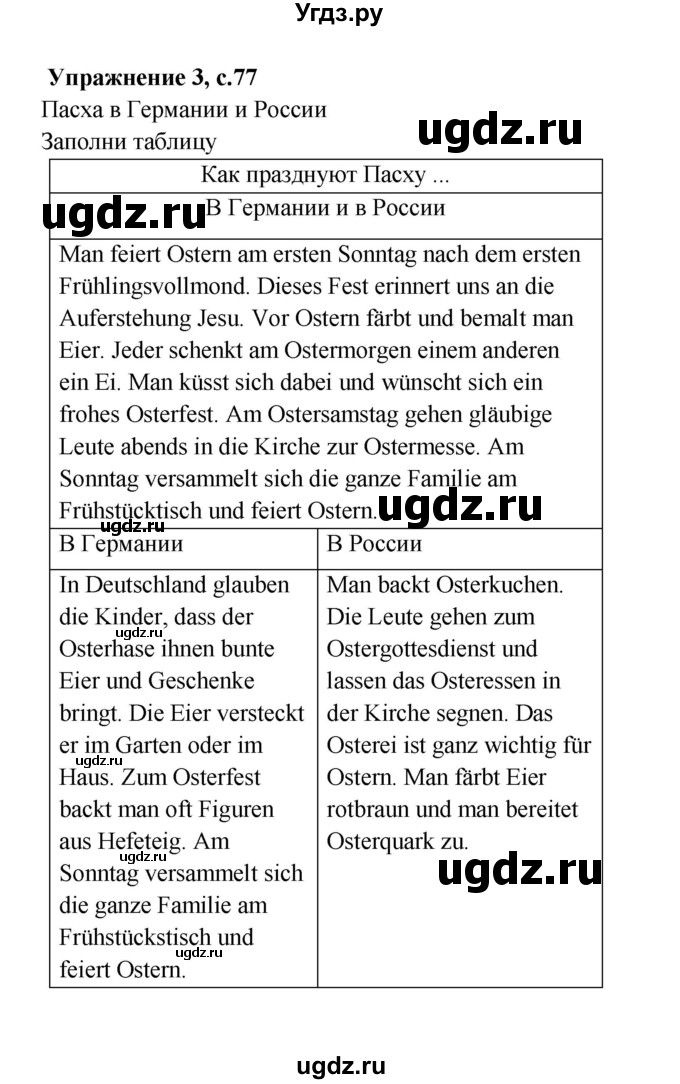 ГДЗ (Решебник) по немецкому языку 5 класс (рабочая тетрадь Mosaik) Артемова Н.А. / страница / 77