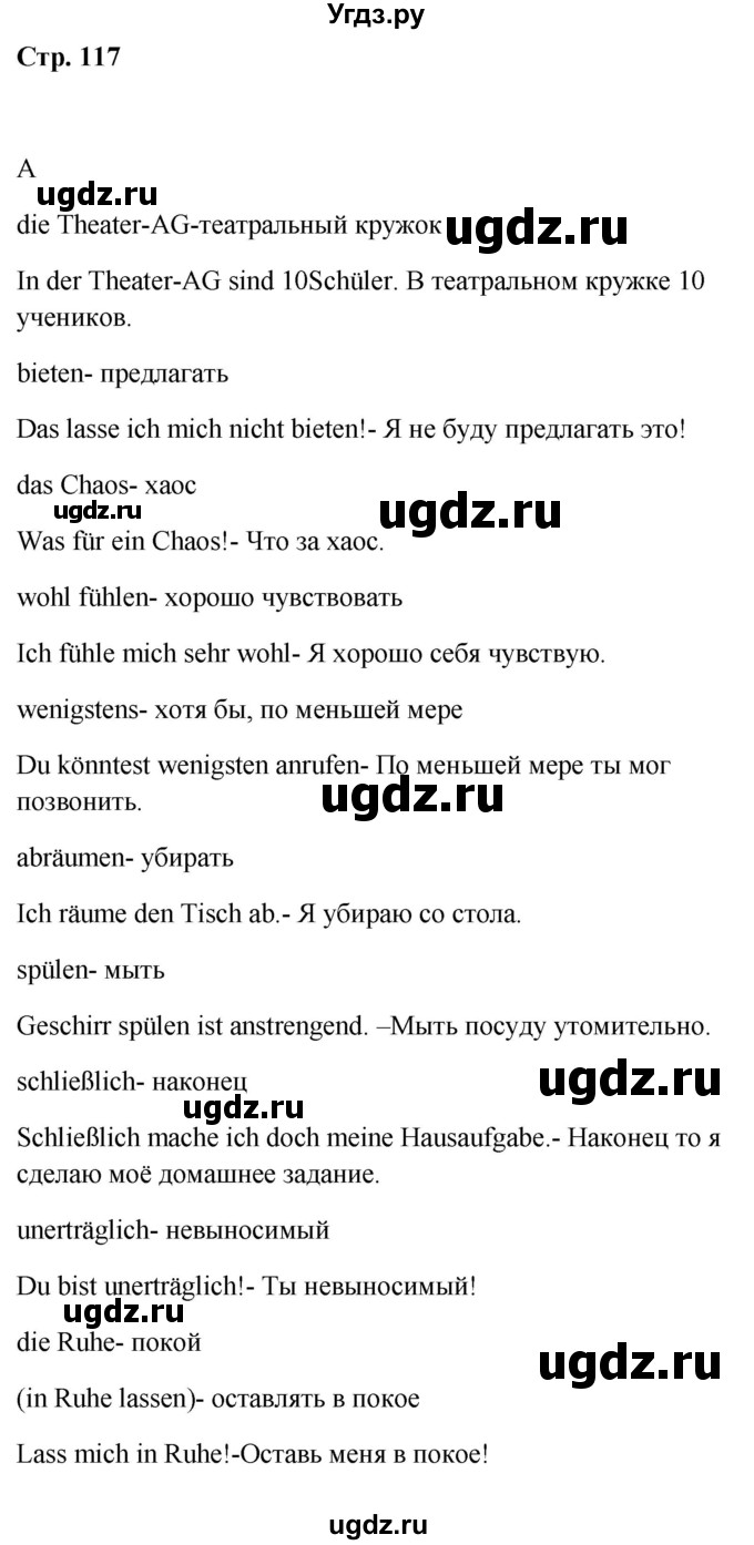 ГДЗ (Решебник к учебнику Wunderkinder) по немецкому языку 9 класс (Wunderkinder) Радченко Ю.А. / страница / 117