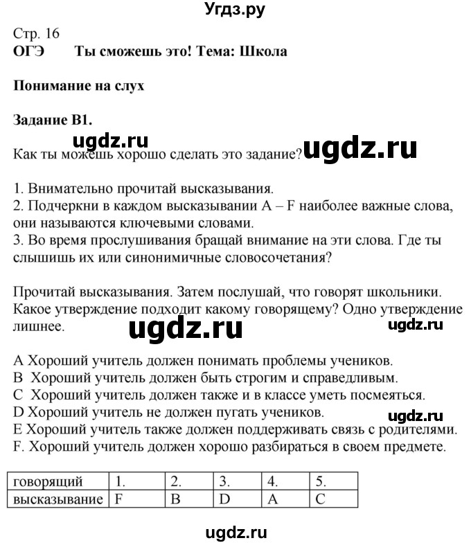 ГДЗ (Решебник к учебнику Wunderkinder Plus) по немецкому языку 9 класс (Wunderkinder) Радченко Ю.А. / страница / 16