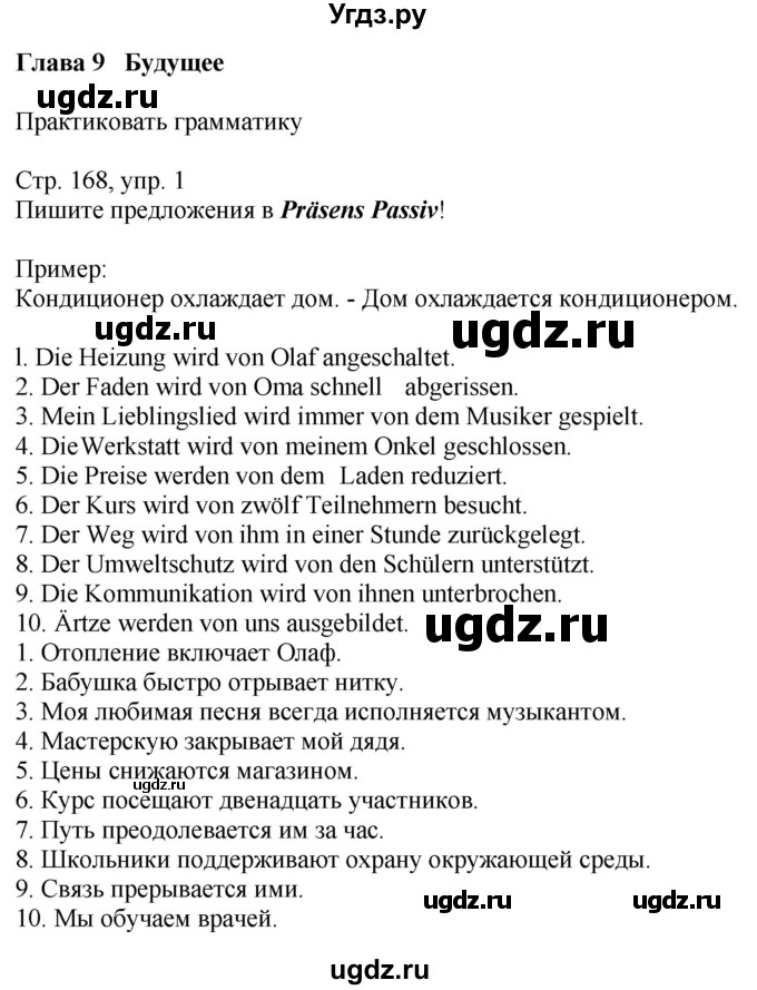 ГДЗ (Решебник к учебнику Wunderkinder Plus) по немецкому языку 9 класс (Wunderkinder) Радченко Ю.А. / страница / 168