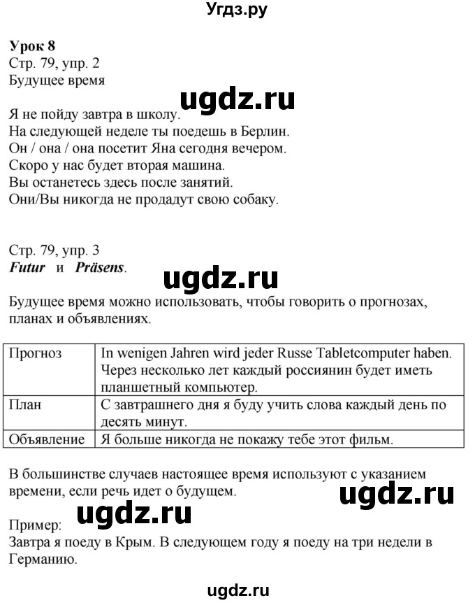 ГДЗ (Решебник к учебнику Wunderkinder Plus) по немецкому языку 9 класс (Wunderkinder) Радченко Ю.А. / страница / 79