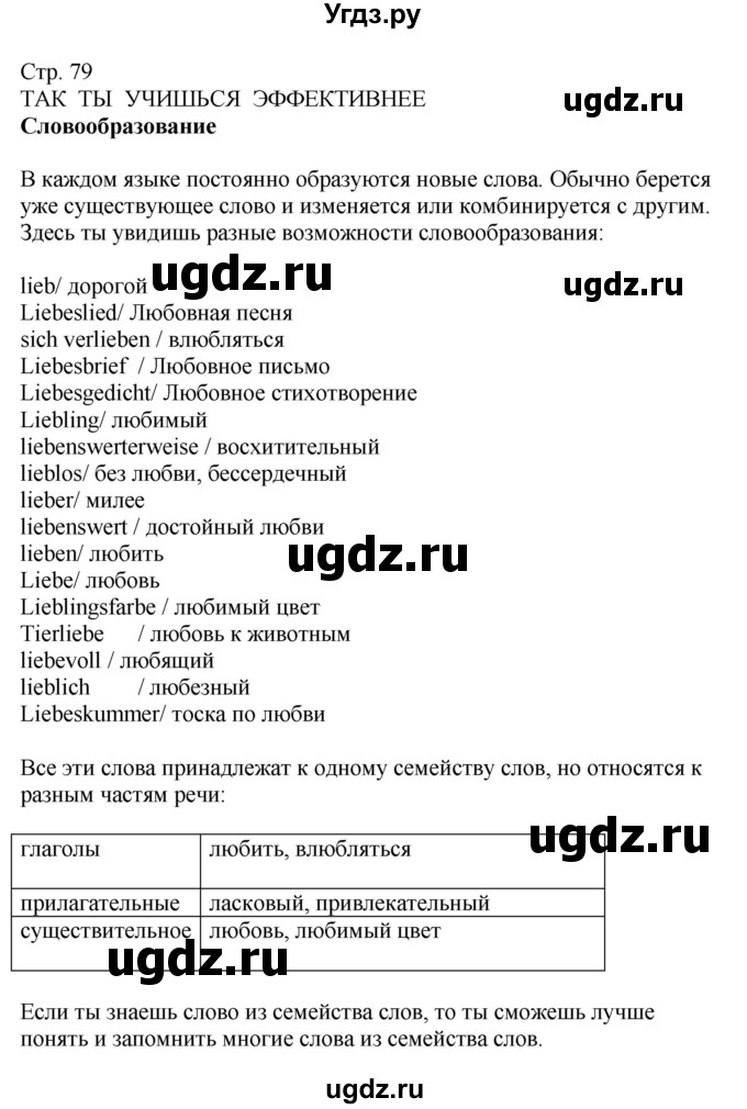 ГДЗ (Решебник к учебнику Wunderkinder Plus) по немецкому языку 9 класс (Wunderkinder) Радченко Ю.А. / страница / 79(продолжение 2)