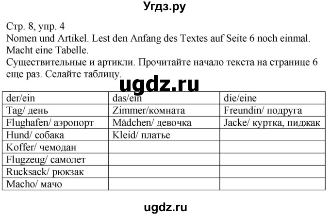 ГДЗ (Решебник к учебнику Wunderkinder Plus) по немецкому языку 9 класс (Wunderkinder) Радченко Ю.А. / страница / 8(продолжение 3)