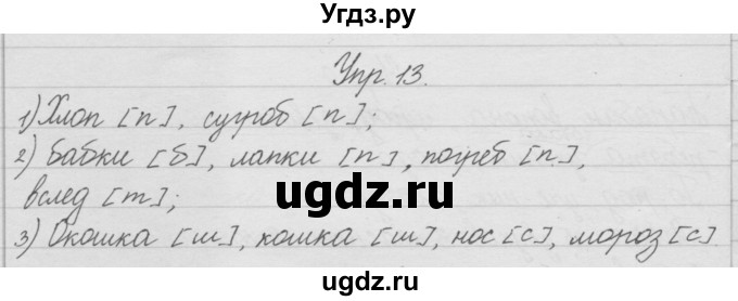 ГДЗ (Решебник) по русскому языку 2 класс (рабочая тетрадь) Песняева Н.А. / часть 1. упражнение / 13