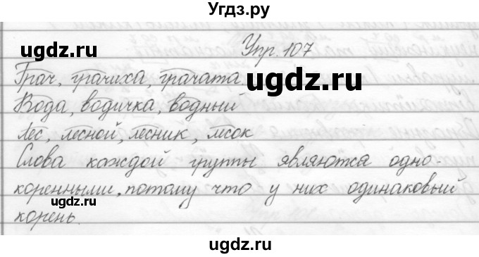 ГДЗ (Решебник) по русскому языку 2 класс Полякова А.В. / часть 2. упражнение / 107