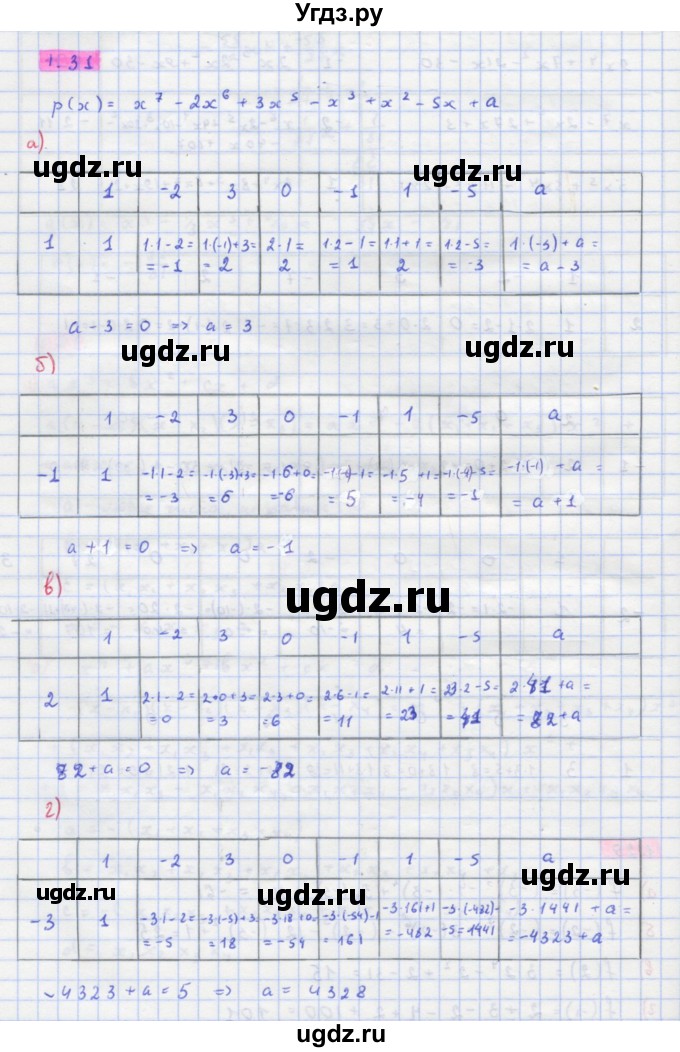 ГДЗ (Решебник к задачнику) по алгебре 11 класс (Учебник, Задачник ) Мордкович А.Г. / § 1 номер / 1.31