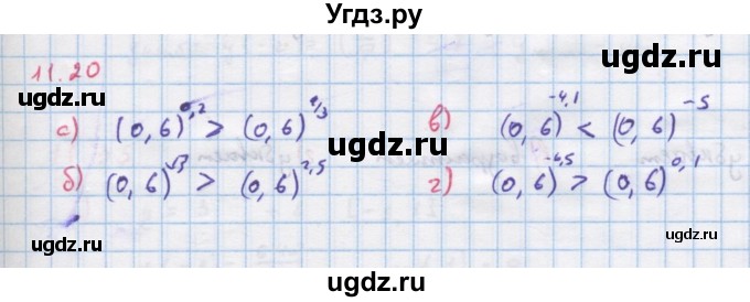 ГДЗ (Решебник к задачнику) по алгебре 11 класс (Учебник, Задачник ) Мордкович А.Г. / § 11 номер / 11.20