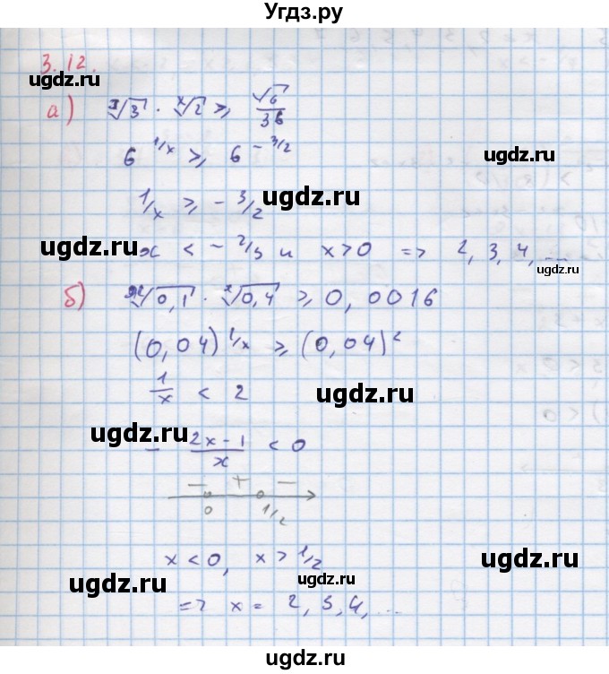 ГДЗ (Решебник к задачнику) по алгебре 11 класс (Учебник, Задачник ) Мордкович А.Г. / § 13 номер / 13.12