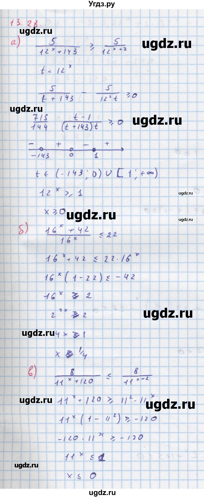 ГДЗ (Решебник к задачнику) по алгебре 11 класс (Учебник, Задачник ) Мордкович А.Г. / § 13 номер / 13.28