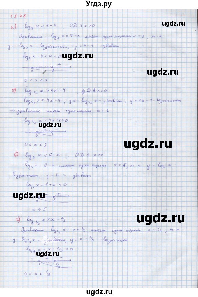 ГДЗ (Решебник к задачнику) по алгебре 11 класс (Учебник, Задачник ) Мордкович А.Г. / § 15 номер / 15.48