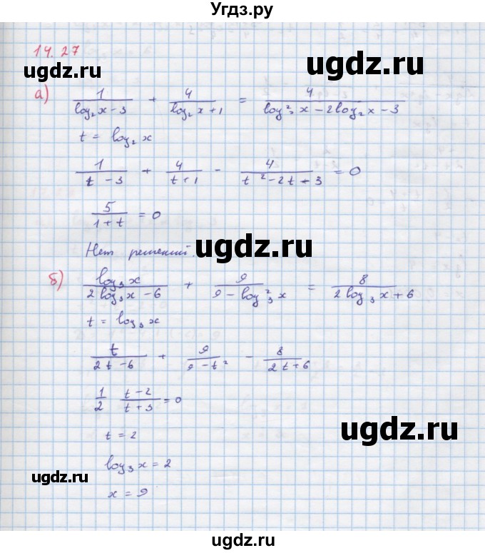 ГДЗ (Решебник к задачнику) по алгебре 11 класс (Учебник, Задачник ) Мордкович А.Г. / § 17 номер / 17.27