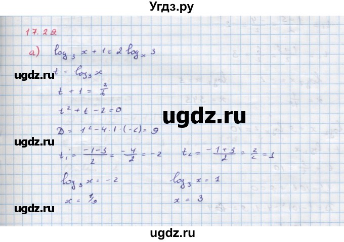 ГДЗ (Решебник к задачнику) по алгебре 11 класс (Учебник, Задачник ) Мордкович А.Г. / § 17 номер / 17.29