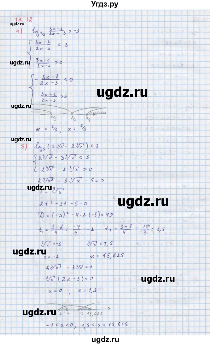 ГДЗ (Решебник к задачнику) по алгебре 11 класс (Учебник, Задачник ) Мордкович А.Г. / § 18 номер / 18.12