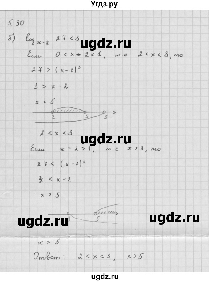 ГДЗ (Решебник к задачнику) по алгебре 11 класс (Учебник, Задачник ) Мордкович А.Г. / § 18 номер / 18.30(продолжение 2)