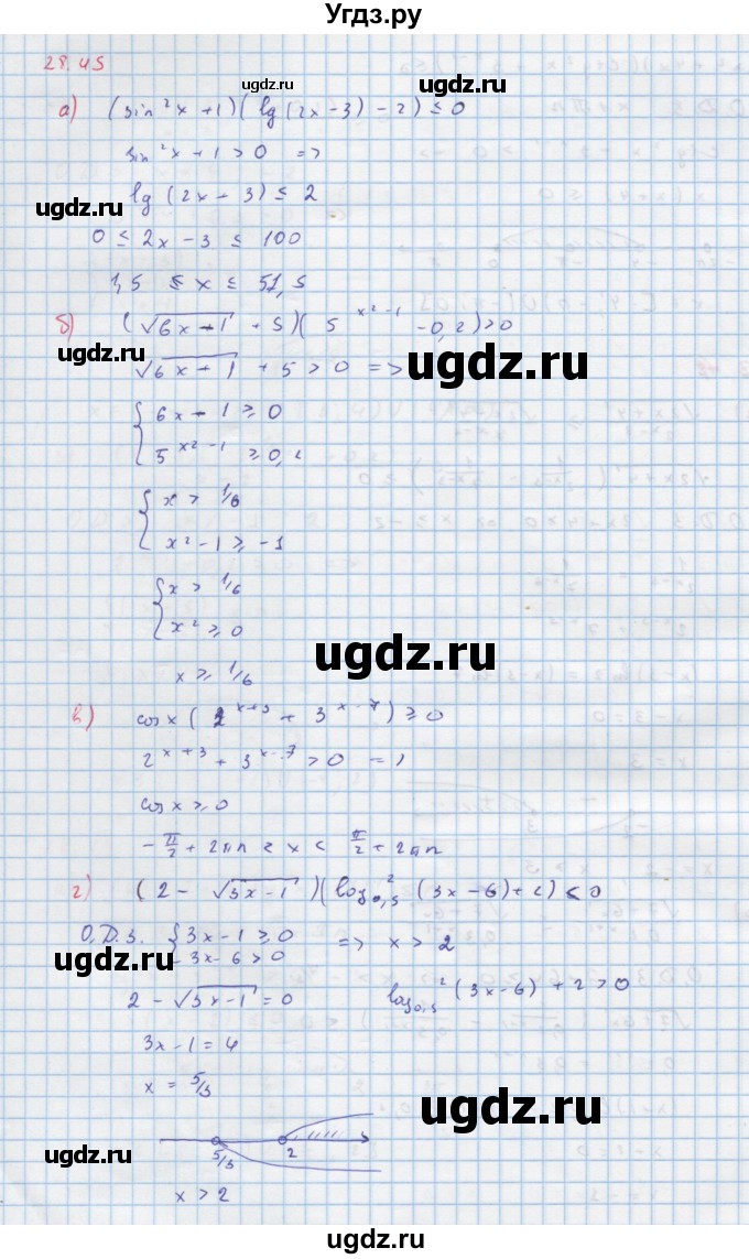 ГДЗ (Решебник к задачнику) по алгебре 11 класс (Учебник, Задачник ) Мордкович А.Г. / § 28 номер / 28.45