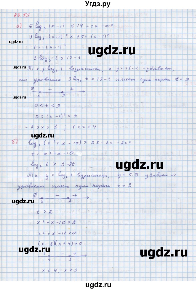 ГДЗ (Решебник к задачнику) по алгебре 11 класс (Учебник, Задачник ) Мордкович А.Г. / § 28 номер / 28.55