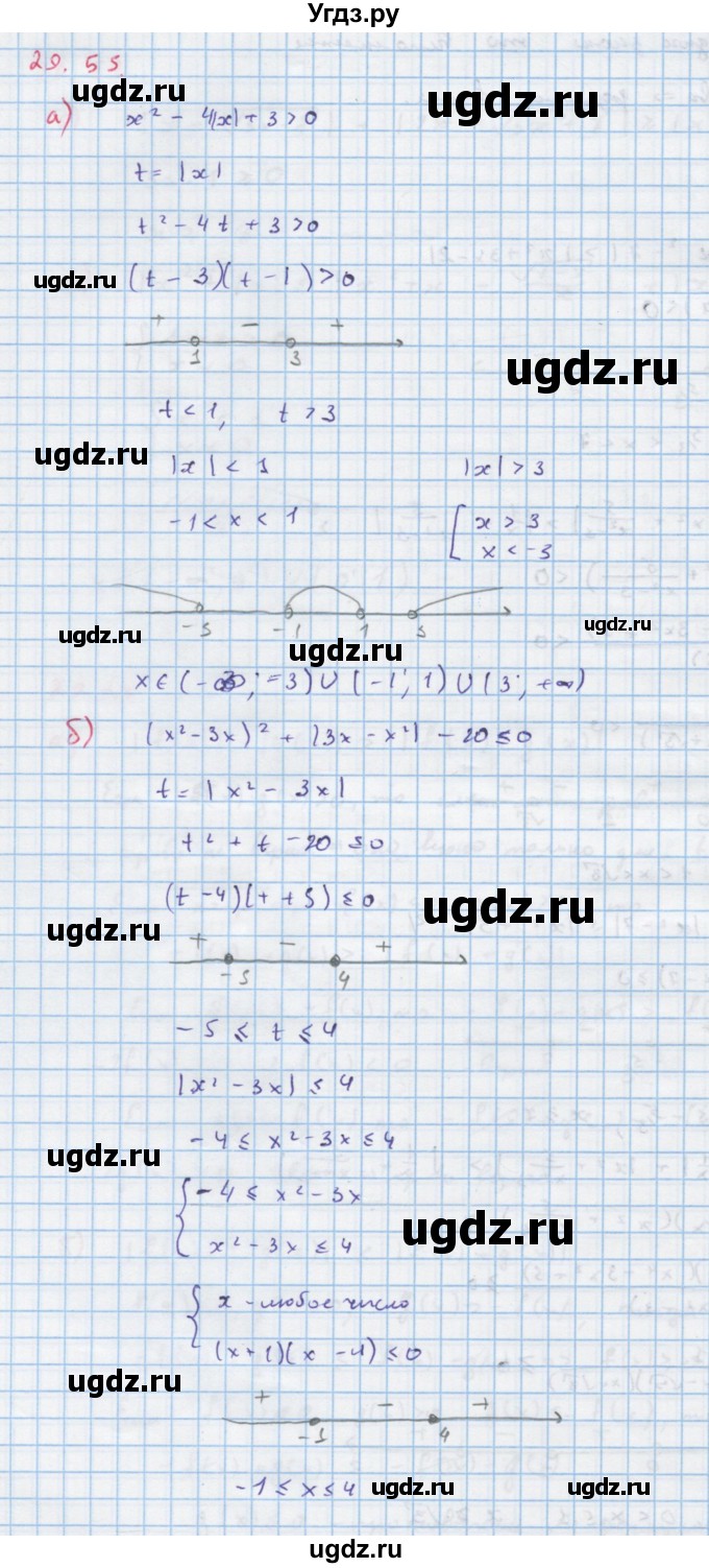 ГДЗ (Решебник к задачнику) по алгебре 11 класс (Учебник, Задачник ) Мордкович А.Г. / § 29 номер / 29.55