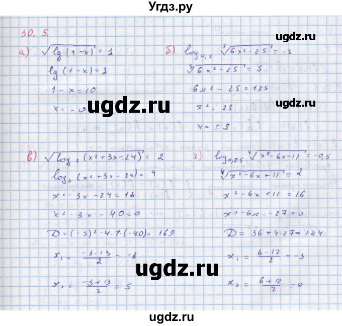 ГДЗ (Решебник к задачнику) по алгебре 11 класс (Учебник, Задачник ) Мордкович А.Г. / § 30 номер / 30.5