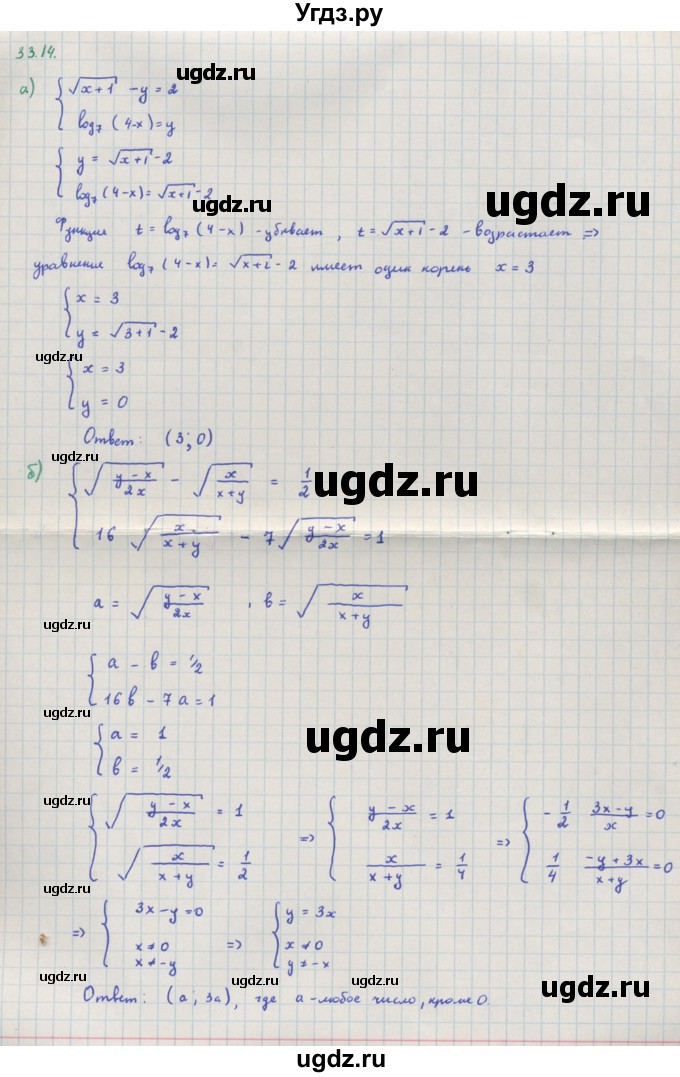 ГДЗ (Решебник к задачнику) по алгебре 11 класс (Учебник, Задачник ) Мордкович А.Г. / § 33 номер / 33.14