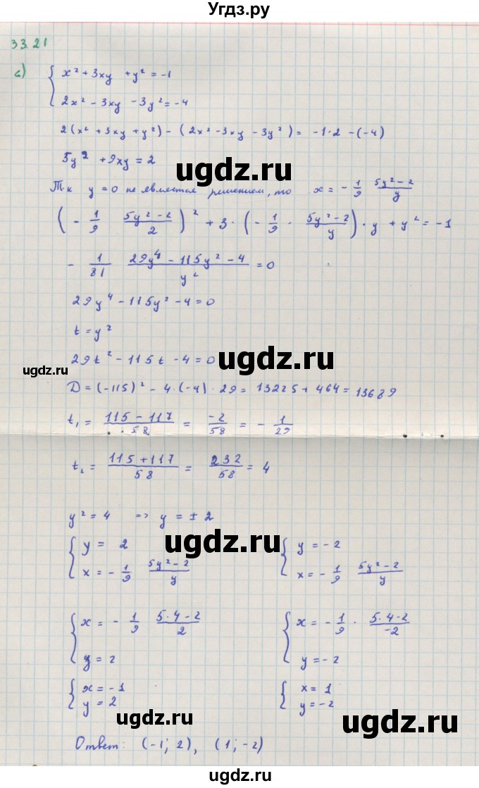 ГДЗ (Решебник к задачнику) по алгебре 11 класс (Учебник, Задачник ) Мордкович А.Г. / § 33 номер / 33.21