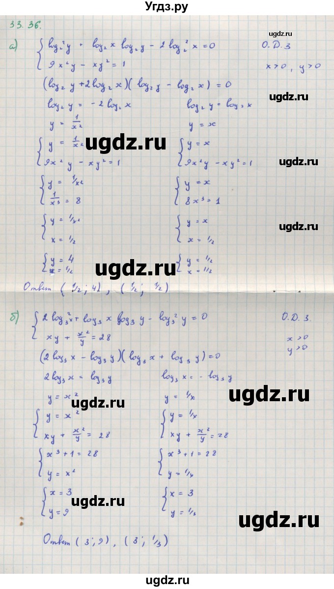 ГДЗ (Решебник к задачнику) по алгебре 11 класс (Учебник, Задачник ) Мордкович А.Г. / § 33 номер / 33.36