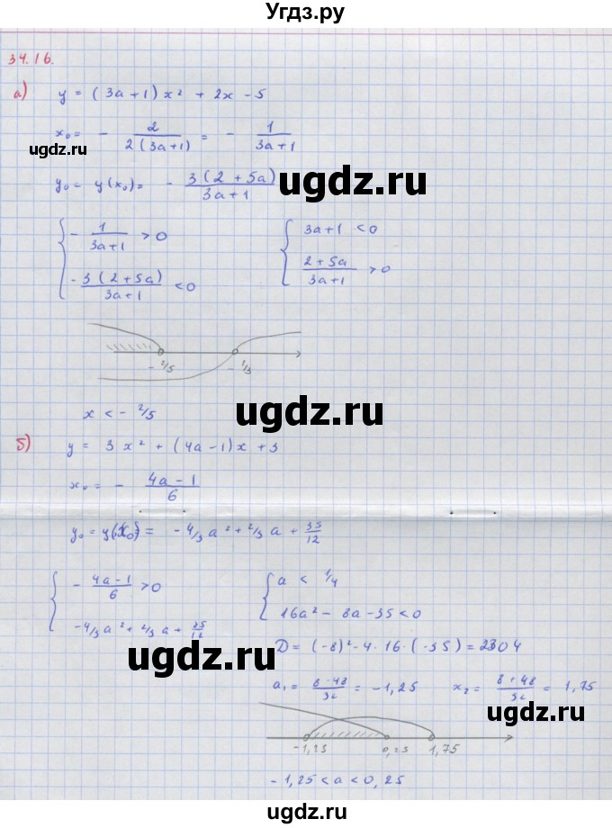 ГДЗ (Решебник к задачнику) по алгебре 11 класс (Учебник, Задачник ) Мордкович А.Г. / § 34 номер / 34.16