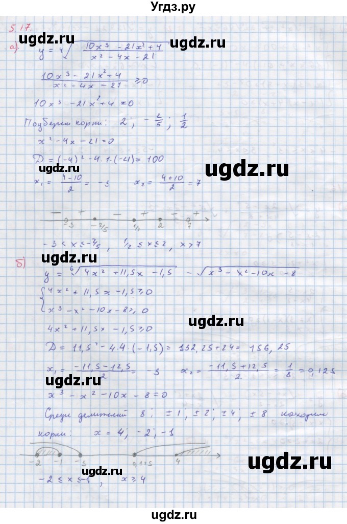 ГДЗ (Решебник к задачнику) по алгебре 11 класс (Учебник, Задачник ) Мордкович А.Г. / § 5 номер / 5.17