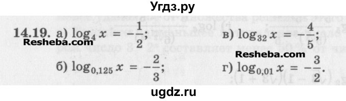 ГДЗ (Задачник) по алгебре 11 класс (Учебник, Задачник ) Мордкович А.Г. / § 14 номер / 14.19