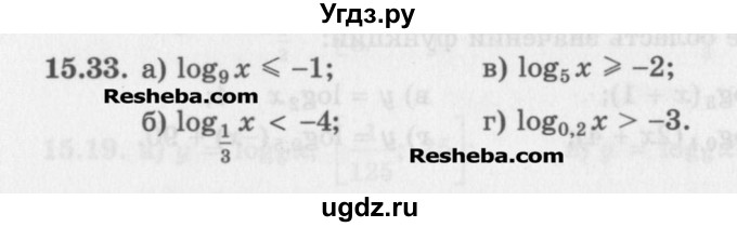 ГДЗ (Задачник) по алгебре 11 класс (Учебник, Задачник ) Мордкович А.Г. / § 15 номер / 15.33