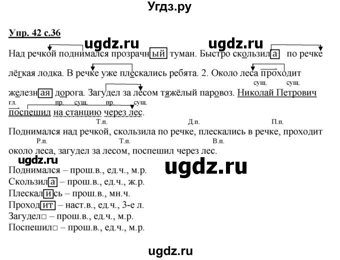 ГДЗ (Решебник) по русскому языку 4 класс (рабочая тетрадь) Песняева Н.А. / часть 1. упражнение / 42