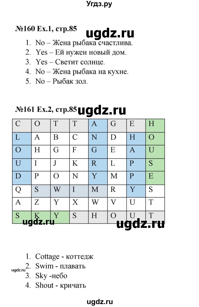 ГДЗ (Решебник) по английскому языку 2 класс (Starlight) Баранова К.М. / часть 1. страница / 85