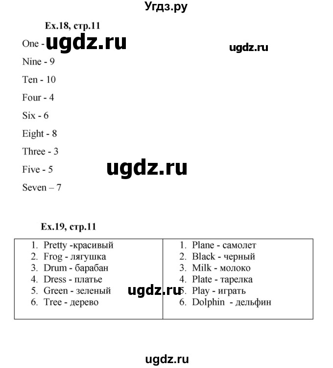 ГДЗ (Решебник к тетради 2023) по английскому языку 2 класс (рабочая тетрадь Strarlight) Баранова К.М. / часть 1. страница / 11