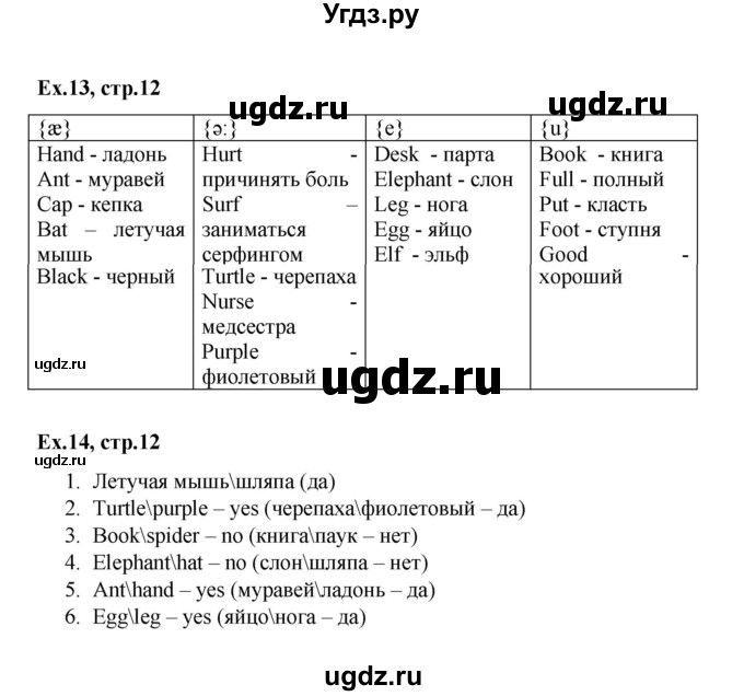 ГДЗ (Решебник к тетради 2023) по английскому языку 2 класс (рабочая тетрадь Strarlight) Баранова К.М. / часть 2. страница / 12