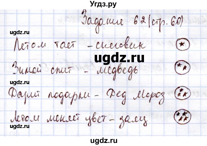 ГДЗ (Решебник) по информатике 1 класс Горячев А.В. / раздел 2 / задание / 62