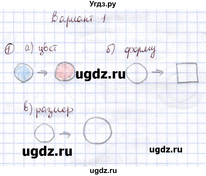 ГДЗ (Решебник) по информатике 1 класс Горячев А.В. / проверочные работы / работа №1 / Вариант 1