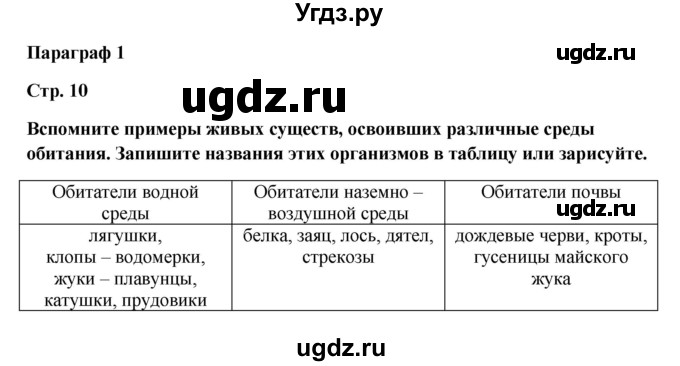 ГДЗ (Решебник) по биологии 5 класс (живая природа) Т.С. Сухова / § / 1