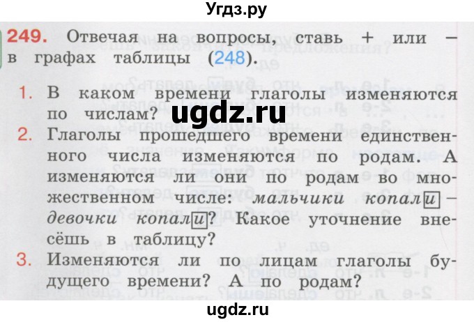 ГДЗ (Учебник) по русскому языку 3 класс М.С. Соловейчик / упражнение / 249