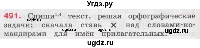 ГДЗ (Учебник) по русскому языку 3 класс М.С. Соловейчик / упражнение / 491