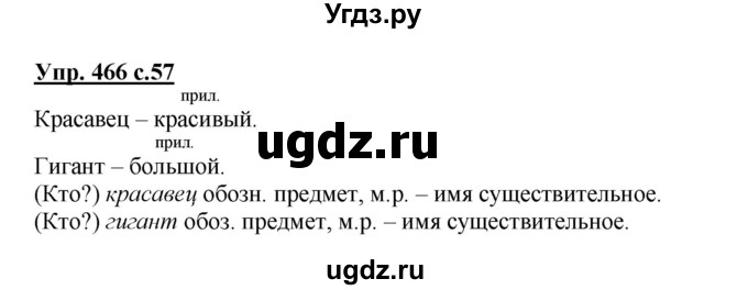 ГДЗ (Решебник) по русскому языку 3 класс М.С. Соловейчик / упражнение / 466