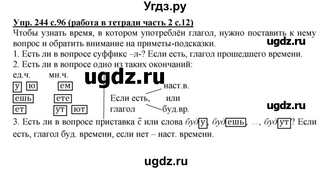 ГДЗ (Решебник) по русскому языку 3 класс М.С. Соловейчик / упражнение / 244